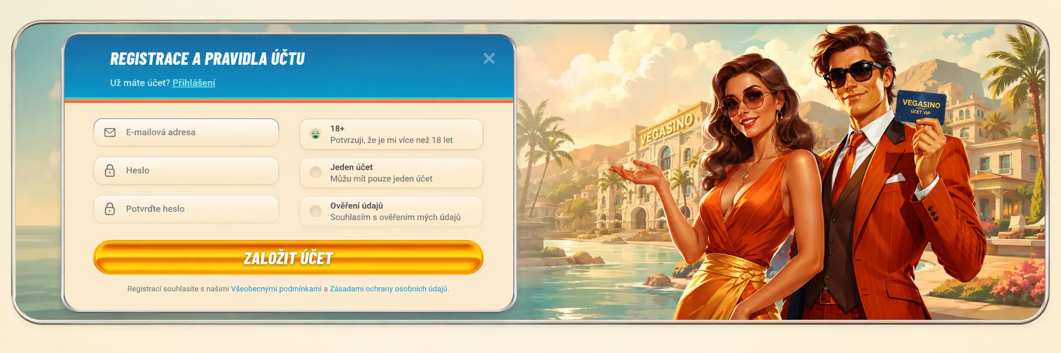 vegasino registrace
